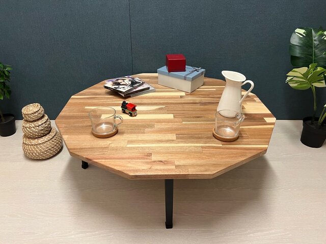 【在庫整理】 ローテーブル 12角 90cm アカシア 折りたたみ脚 送料無料】 ローテーブル 12角 90cm アカシア 折りたたみ脚 | iichi