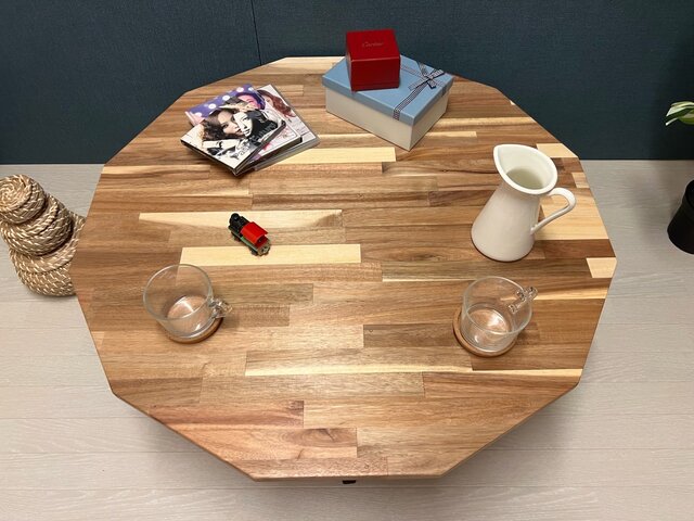 送料無料】 ローテーブル 12角 90cm アカシア 折りたたみ脚 | iichi