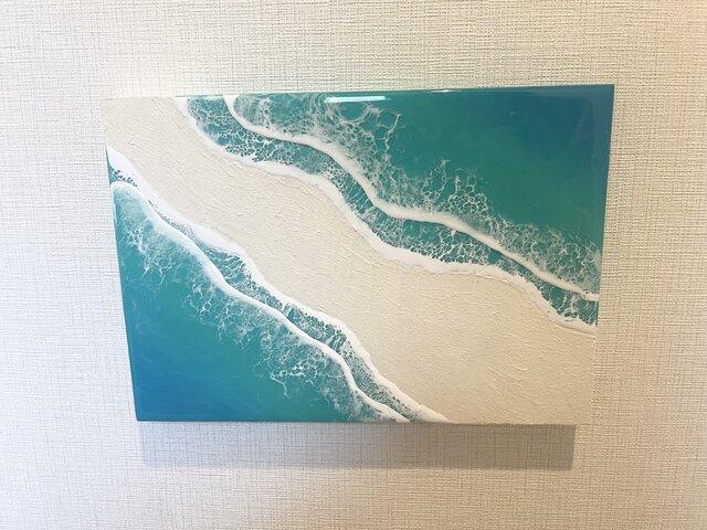 sayaka様オーダーオーシャンレジンアート【B5パネル5枚組】 オーシャンアート 波レジンアート B5サイズ 海 ターコイズブルー