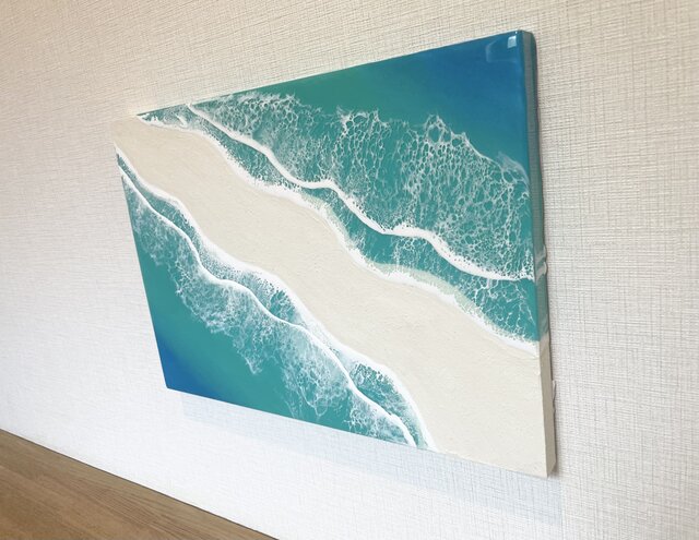 レジンアート海(いちご様オーダー)2点 海レジン レジンアート Beach Art カスタムオーダー （90cm×30cm