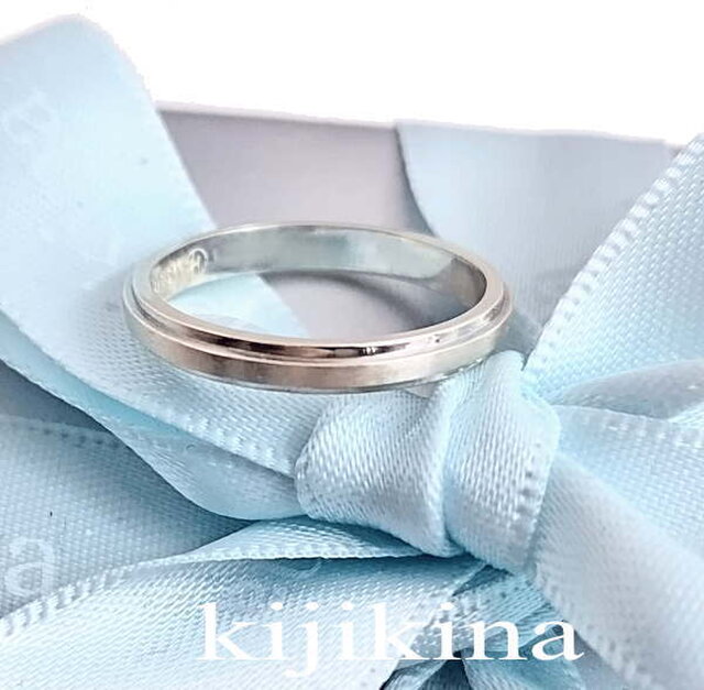 ペアパウ　 シルバープラチナリング 波模様 ペアパウ シルバープラチナリング 波模様