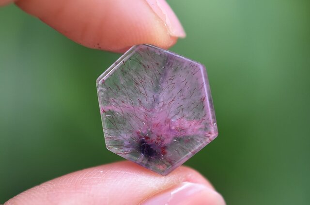 六芒星☆アメシスト入り☆レピドクロサイトインクォーツs839