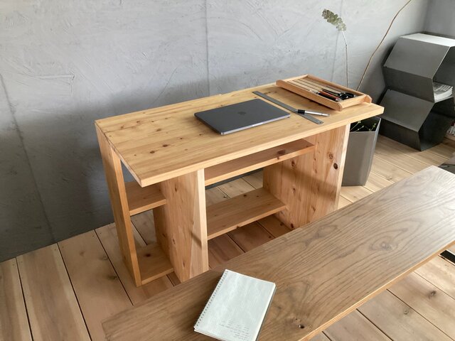 コドモから大人まで使える桧の収納デスク 勉強机｜PC机｜作業台