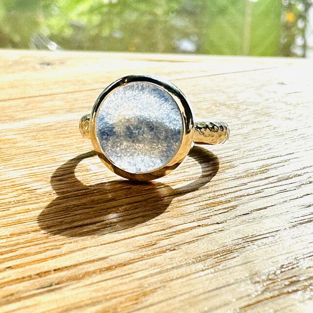 シルバーリング石付き デュモルチェライト|石彩-木目金・高級シルバーリング