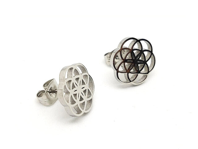 フラワーオブライフ（シードオブライフ/生命の種/神聖幾何学）シルバー