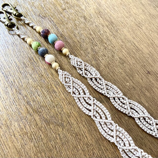 受注制作］ macrame ⌘ kantha 手編みマクラメレースのショルダー