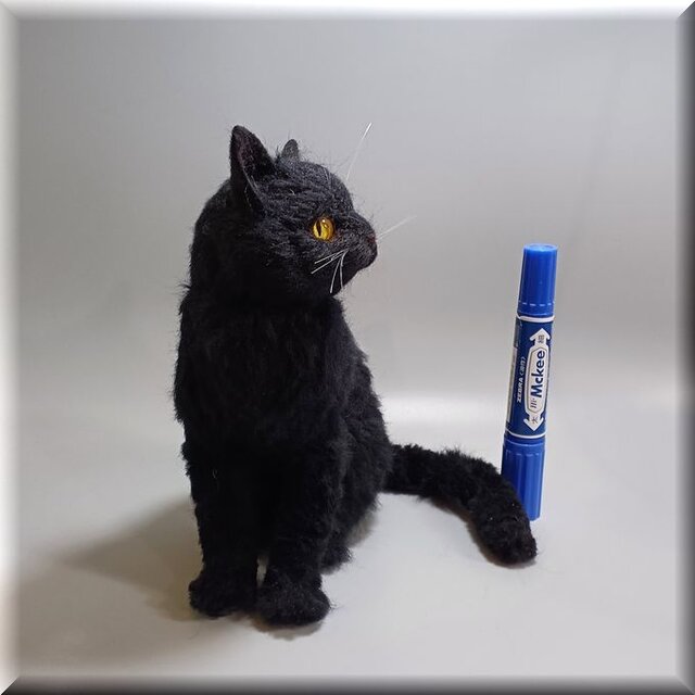 羊毛フェルト 猫 黒猫 ねこ ネコ 猫フィギュア | iichi 日々の暮らしを