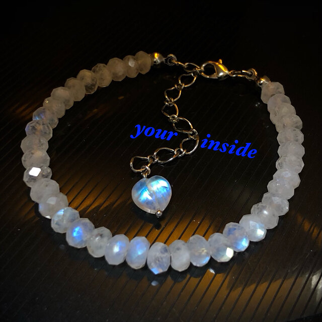 ブルームーンストーン ボタンカット 天然石ブレスレット | iichi 日々