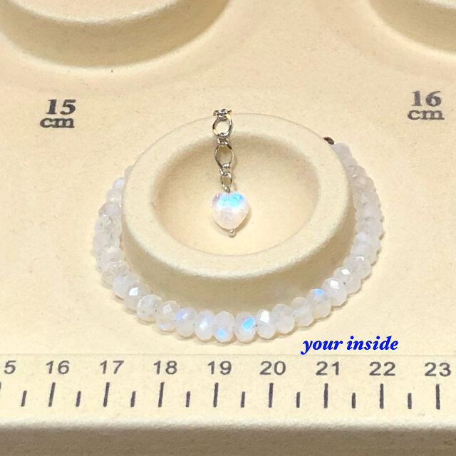 ブルームーンストーン ボタンカット 天然石ブレスレット | iichi