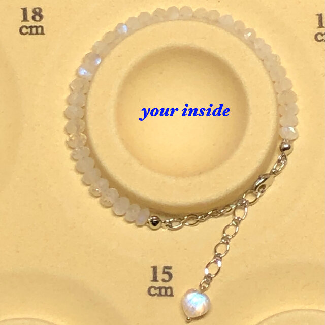 高品質ブルームーンストーンボタンカットブレスレット ブルームーンストーン ボタンカット 天然石ブレスレット | iichi