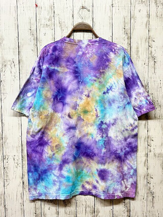 タイダイ染め Tシャツ XLサイズ パープル ムラ染め Hippies Dye HD19