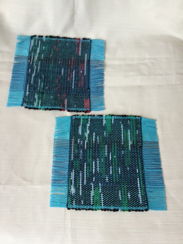 木綿のコースター2枚セットB