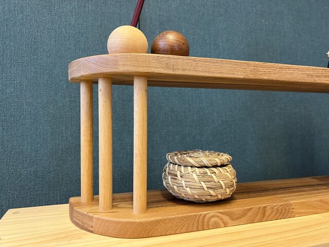 シェルフ ハンドメイド レトロ調 タモ シェルフ ハンドメイド レトロ調 タモ