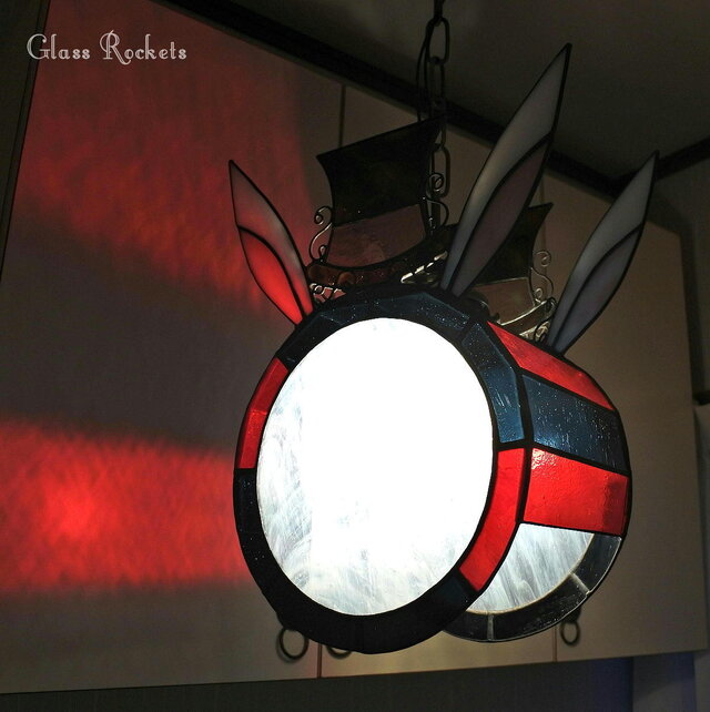 うさぎランプ アリス 送料無料 ウサギ ステンドグラス 照明 ランプ 
