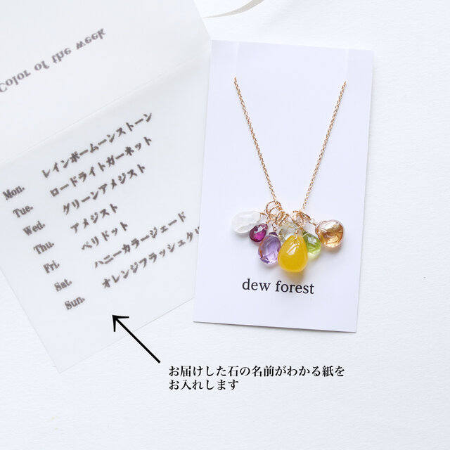 ◇訳あり◇ 天然石チャーム7粒＋14Kgfネックレス お得セット