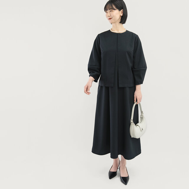 吸水速乾・ドライ しっかり涼しい プレミアム機能性素材 ワンピース 黒