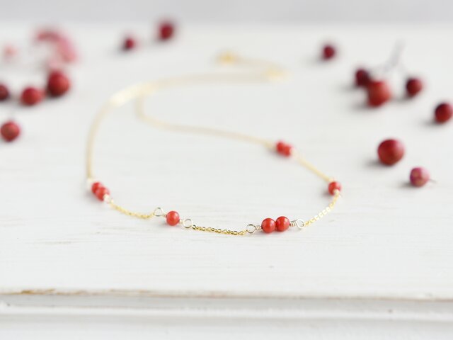 K14gf ネックレス】特別な天然色の本赤珊瑚 Ⅱ | iichi 日々の暮らしを