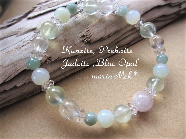 ブルーオパール のデザインブレス ブルーオパール ブレスレット マダガスカル産 10.3mm 18cm