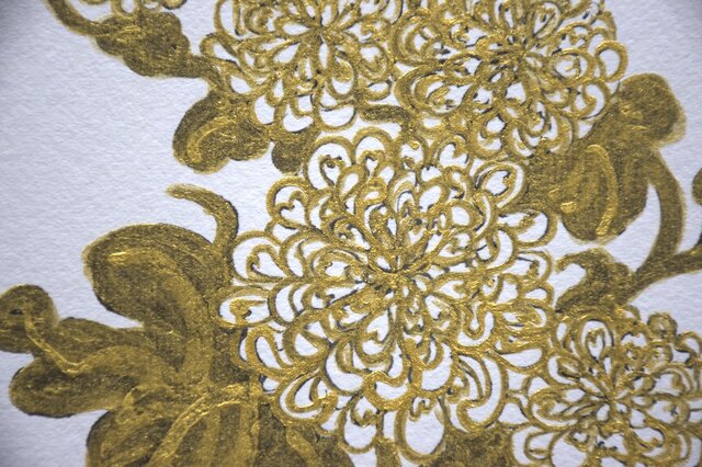 日本画】菊_色紙に描く_4 | iichi 日々の暮らしを心地よくする