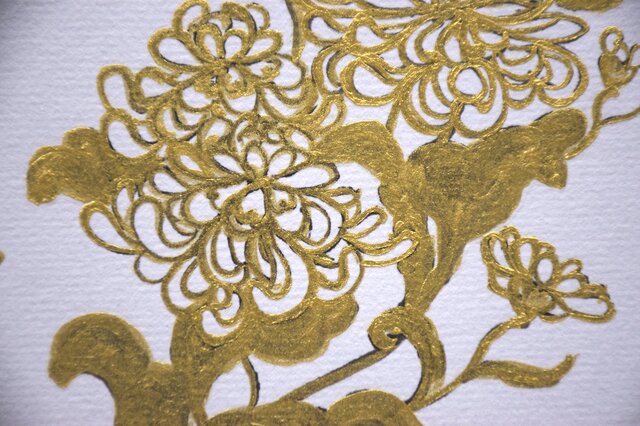 日本画】菊_色紙に描く_7 | iichi 日々の暮らしを心地よくする