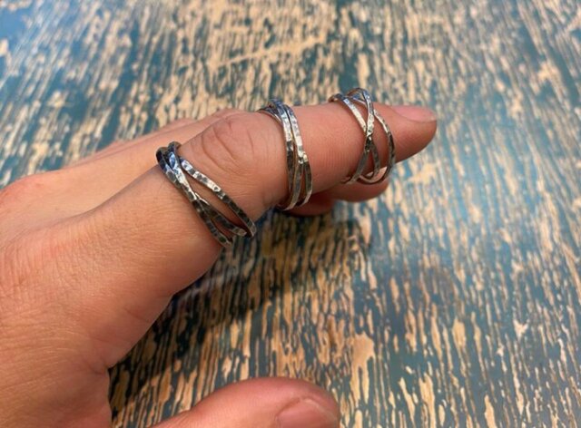 sv925/槌目3連リング【18号】/一点物/No.00196454 | iichi 日々の