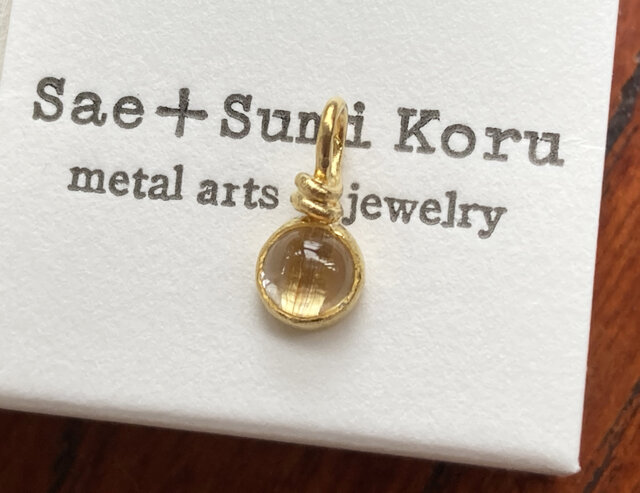 K24天然キャッツアイ・ルチルクォーツ ◇ K24純金ペンダント