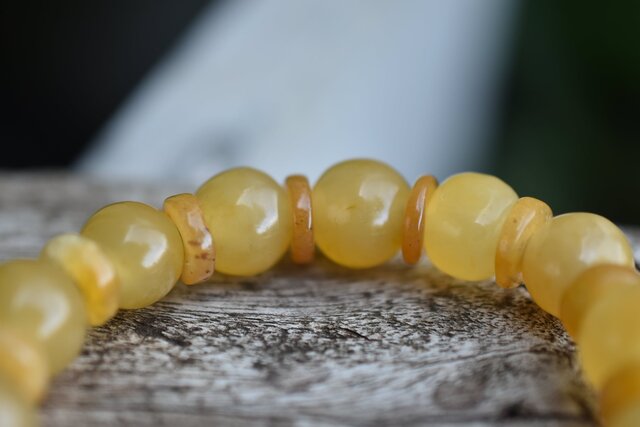 元気色☆ミャンマー翡翠☆イエロージェイド☆ブレスレットs856 | iichi