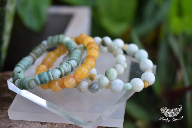 元気色☆ミャンマー翡翠☆イエロージェイド☆ブレスレットs856 | iichi