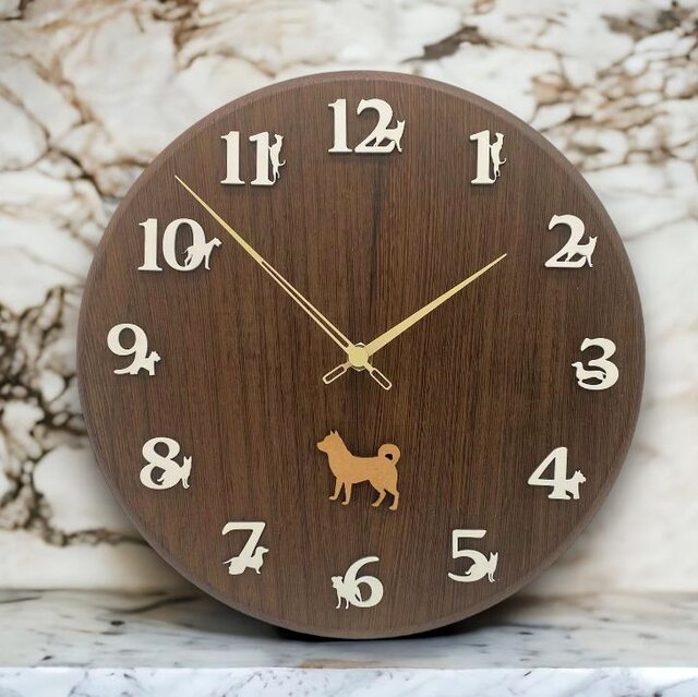 プードル 掛け時計 トイプードル トイプー ペット 犬 時計 置き時計 ブラック