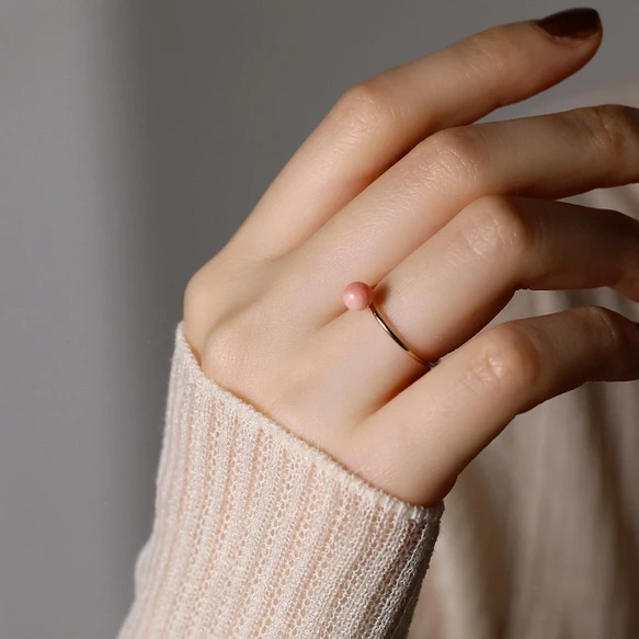 k18  昭和のリング　可愛いピンクの指輪です