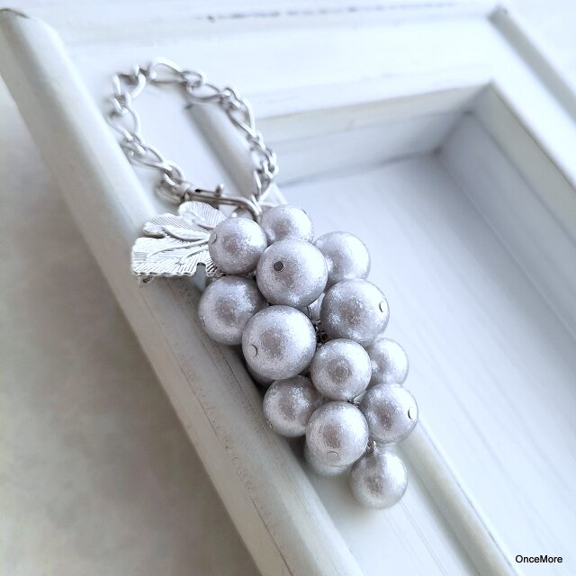 シルバーリーフモチーフパールチャーム シルバーリーフモチーフパールチャーム