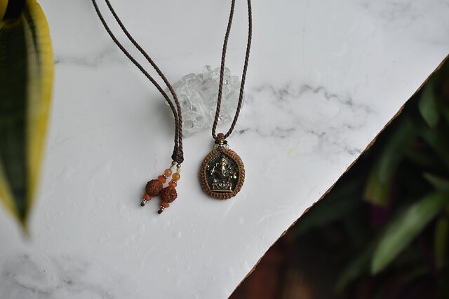 仕事の神様☆ガネーシャ マクラメネックレス1066 | iichi 日々の