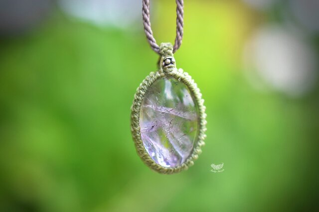 甘い果実☆アメトリン マクラメネックレス1072 | iichi 日々の暮らしを