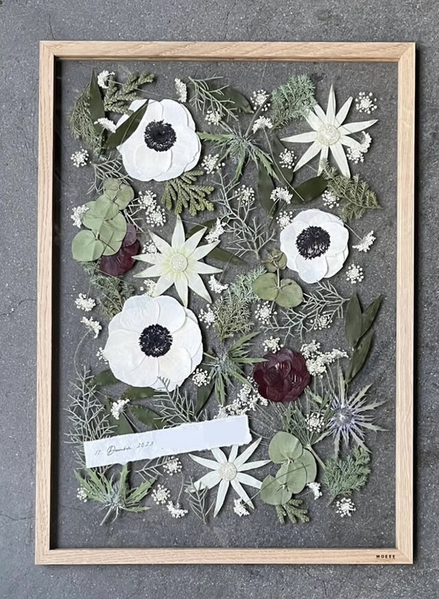 アフターブーケ ＜Moebe ムーべ Msize＞】生花ブーケを「押し花＆額装