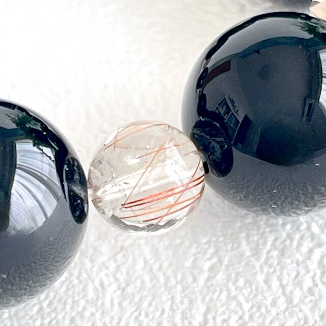 残り僅か】希少石スギライト×モリオン【16mm】プレミアムお守り