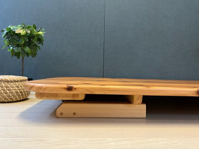 【オーダー】 ローテーブル 長方形 140cm 80cm 杉 折畳み脚 木組 角 送料無料】 ローテーブル 長方形 120cm 70cm 杉 4角R 折り畳み脚