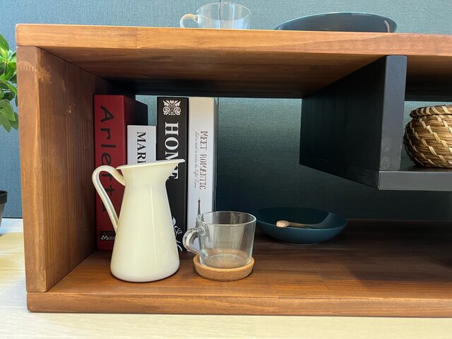 送料無料】 ローテーブル ボックス形 90cm 45cm パイン Br 収納付