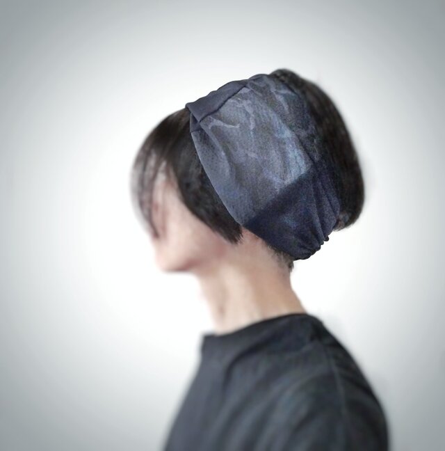 ターバンなヘアバンド　クラッシーネイビーplus　送料無料