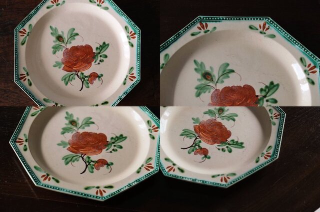 ドゥエ Douai 花絵皿 オクトゴナル デザート 平皿 フランス