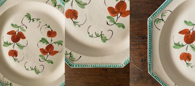 オマル Aumale オクトゴナル 花絵皿 デザート 平皿 フランス