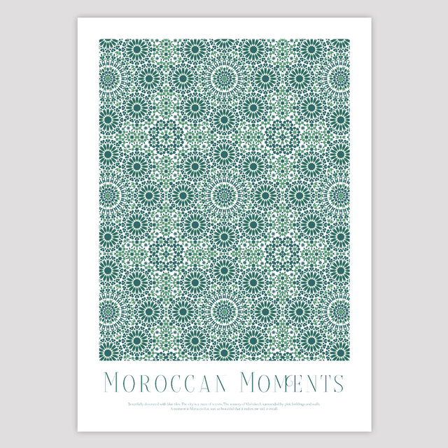 A4【モロッカン・パターン】ゼリージュ インテリア アートポスター
