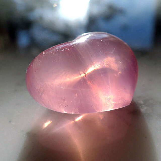 スターローズクォーツ ハート 天然石 置物 コレクション 大きめ ピンク