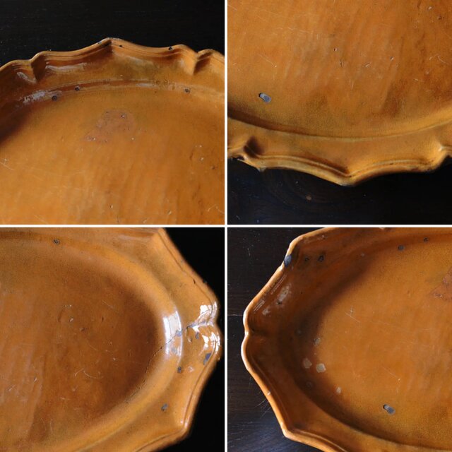 南仏 陶器 アプト apt の可能性 花リム オーバル皿 楕円皿 18世紀 44.5