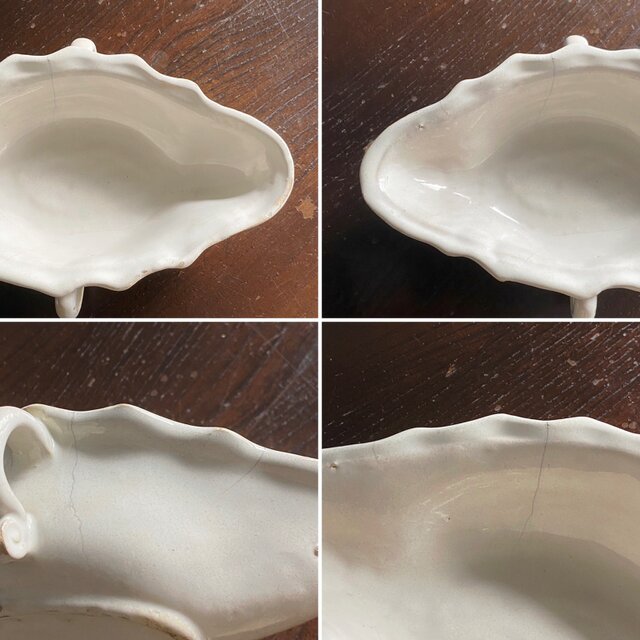 18世紀 白釉 陶器 ソーシエール 小鉢 トレイ フランス アンティーク 