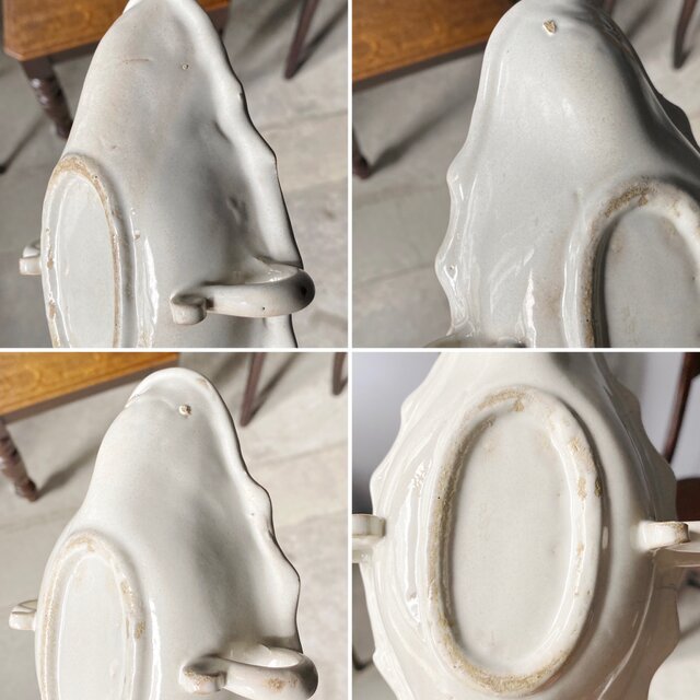 18世紀 白釉 陶器 ソーシエール 小鉢 トレイ フランス アンティーク