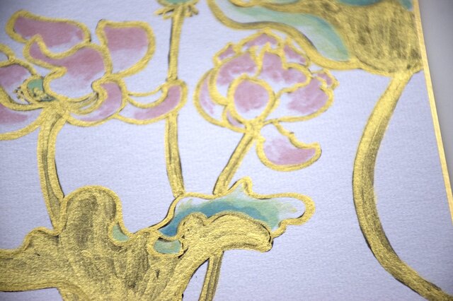 日本画】蓮 _色紙に描く_5 | iichi 日々の暮らしを心地よくする