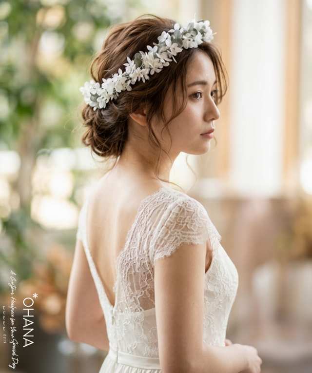 花冠 花かんむり 紫陽花+ユーカリ「シンプルな花かんむり」成人式 卒業