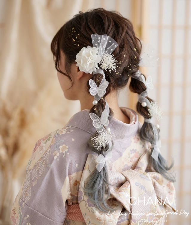 髪飾り ❤︎ガーリーなヘッドドレス❤︎ 卒業式 成人式 結婚式 七五三
