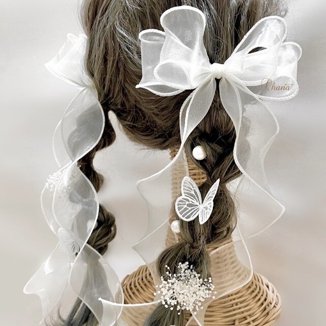 髪飾り　❤︎ガーリーなヘッドドレス❤︎  卒業式　成人式　結婚式　七五三　振袖　袴　和装　ウェディング　