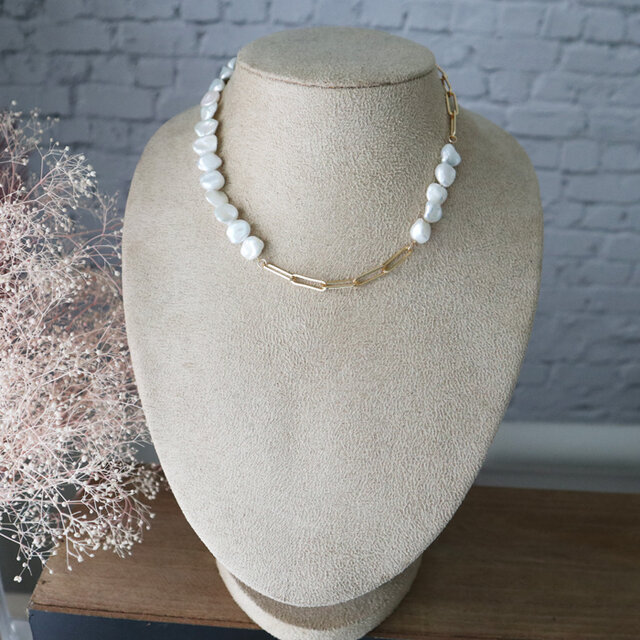 J15 バロックパール 真珠 ネックレス デザイン シルバー 6月誕生石